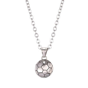 U7 Stainless Steel Football Pattern Pendant & Link Chain Necklace For Men/Women Sport Boy Soccer Fan Hip Hop Jewelry P1095