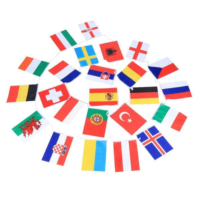 World Cup 24/32pcs National Flag Country World  String Banner 14*21cm/20x28cm String Flag Russian Football Soccer