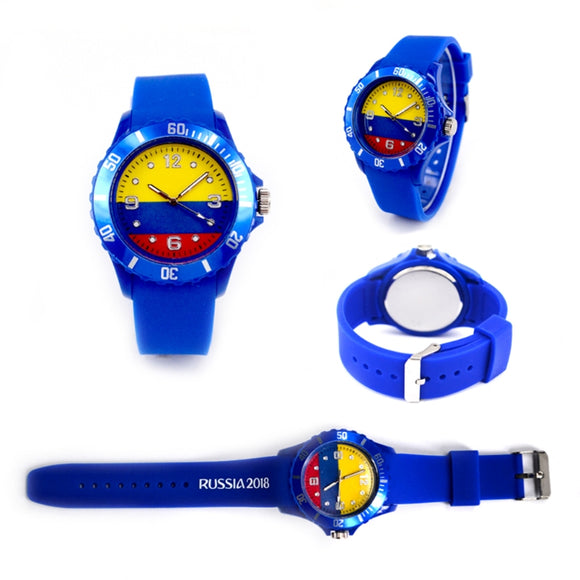 Unisex Fan Flag Columbia Wrist Watch Silicone Toy Gift for New World Cup Russia 2018 #35/13W